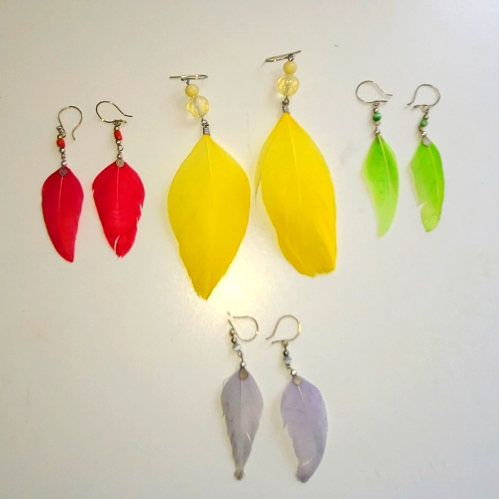 Feather Earrings All 4 for $7